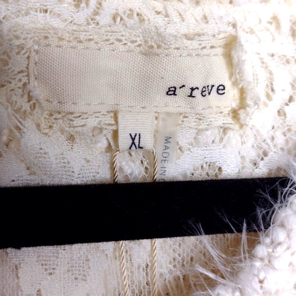 Areve Anthropologie Eyelash Knit Longline Sweater Back Bow Size XL NWT - Picture 10 of 12